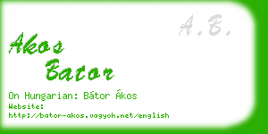 akos bator business card